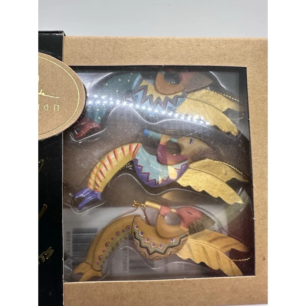 Robert Shields Angelpelli's Kokopelli Hanging Christmas Angel Ornaments 1999 NIB